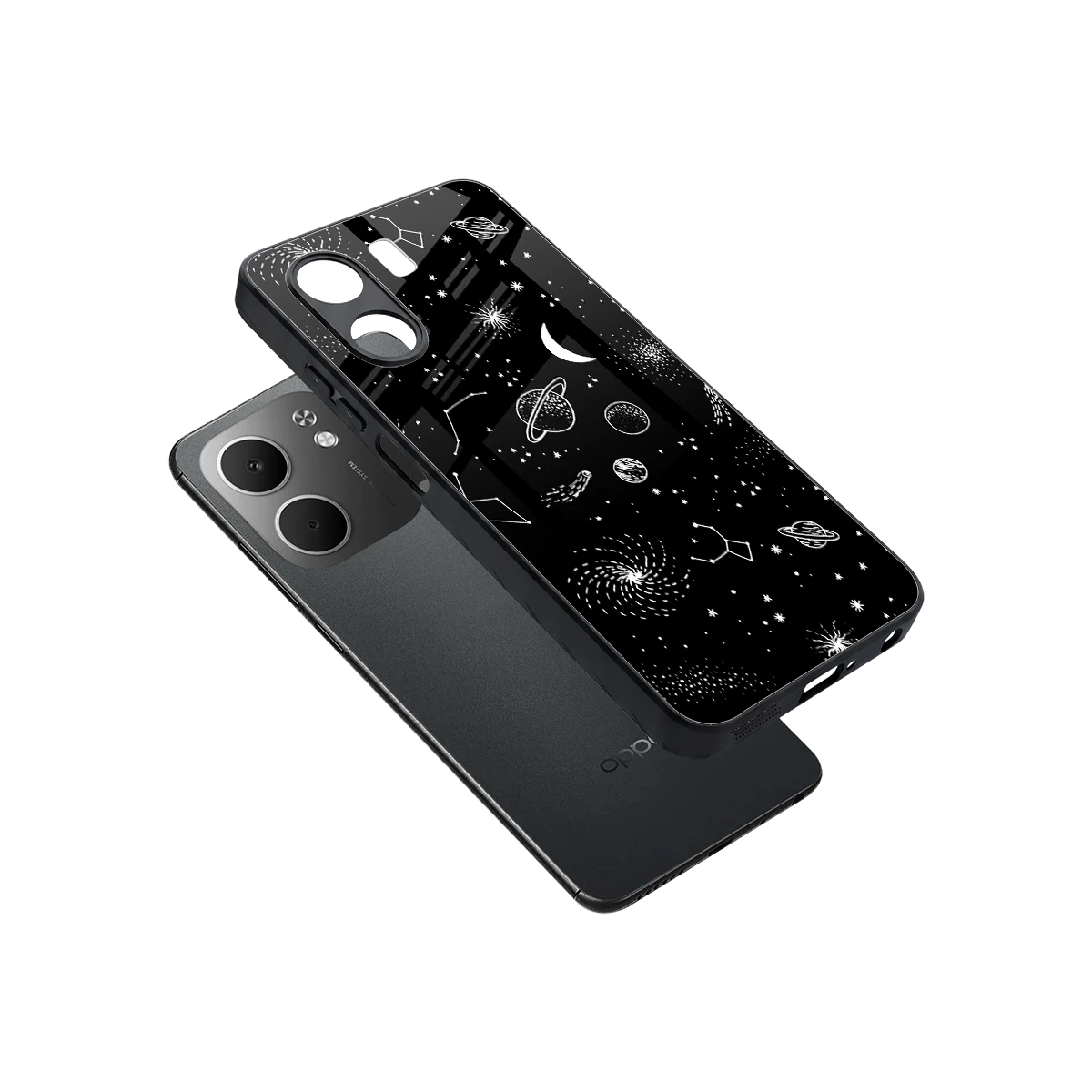 Cosmic Dreams sleek oppo a5x 5g cover with tempered glass back and TPU edges