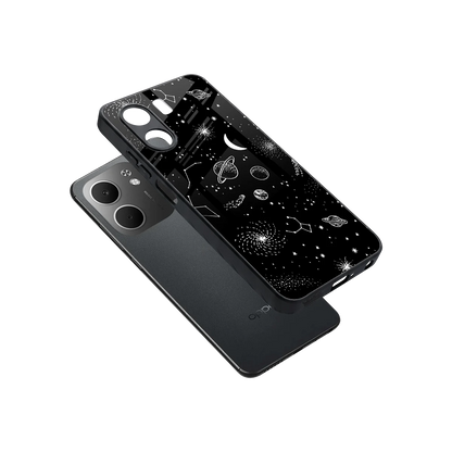 Cosmic Dreams sleek oppo a5x 5g cover with tempered glass back and TPU edges