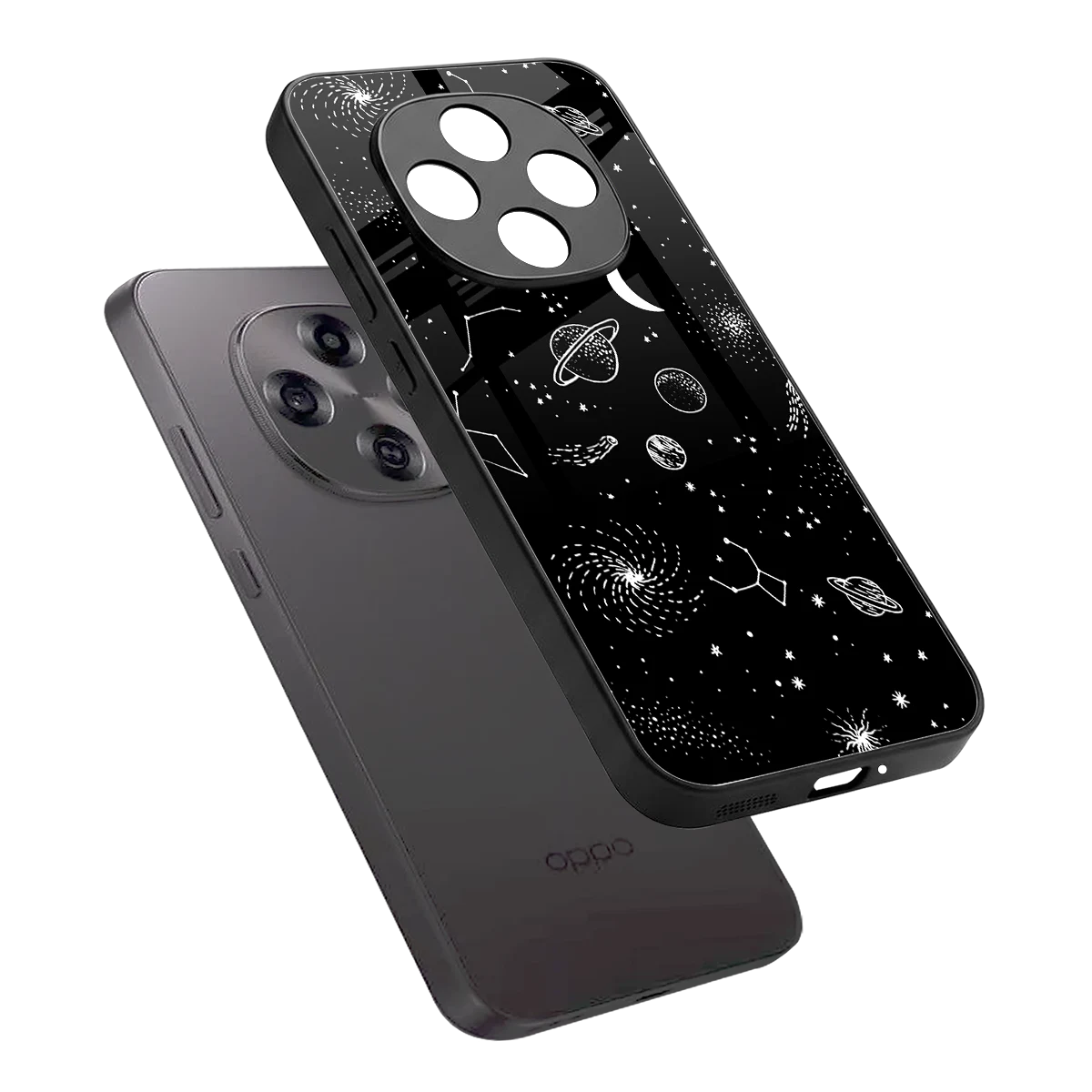 Cosmic Dreams sleek oppo f31 pro 5g cover with tempered glass back and TPU edges