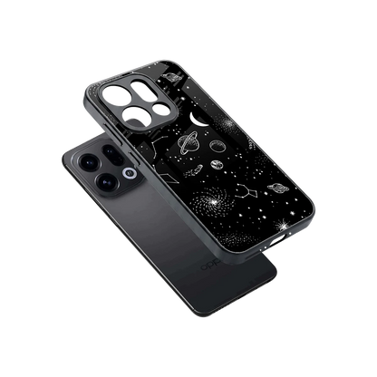 Cosmic Dreams sleek oppo find x9 cover with tempered glass back and TPU edges