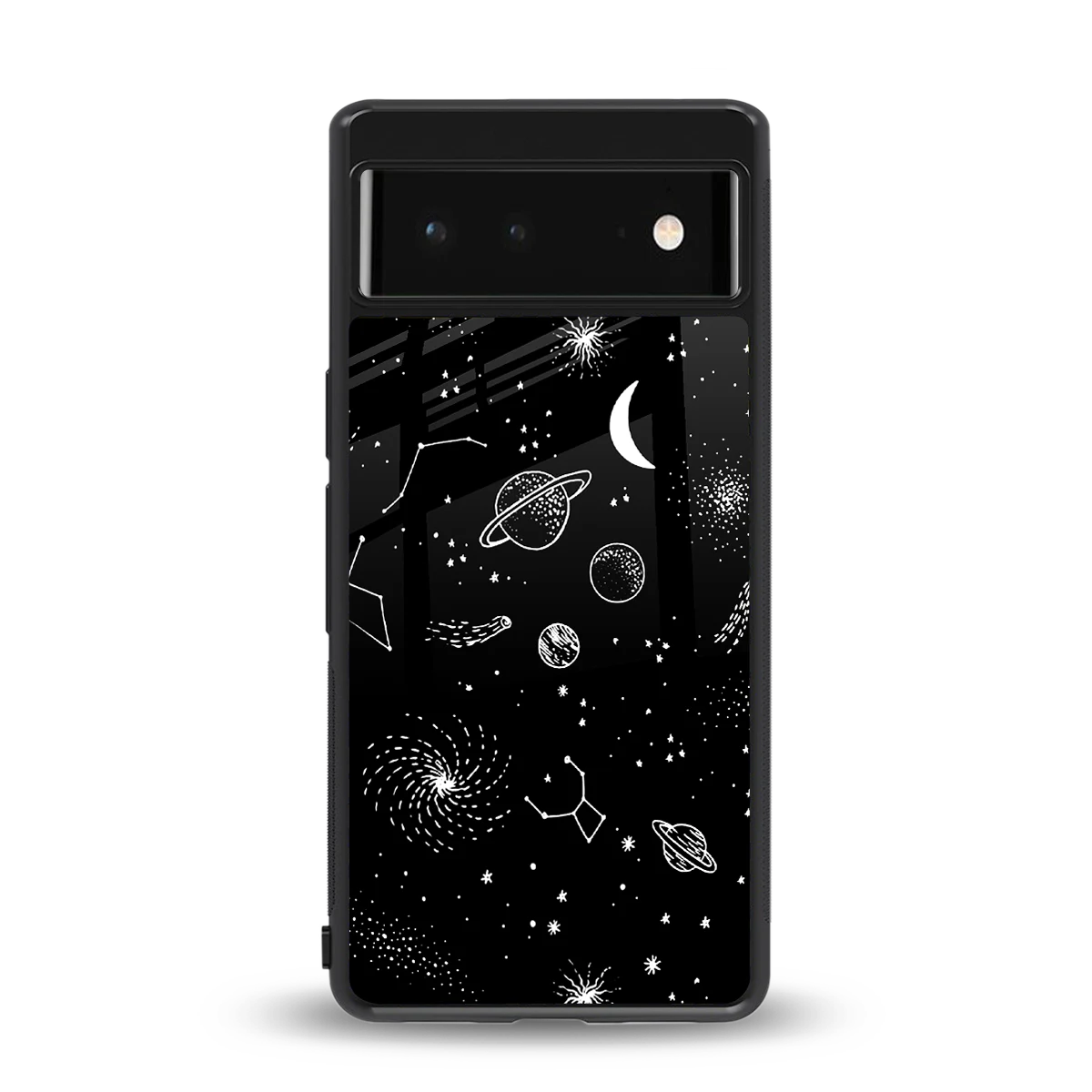 Cosmic Dreams back phone cover | glass case for google pixel 6a