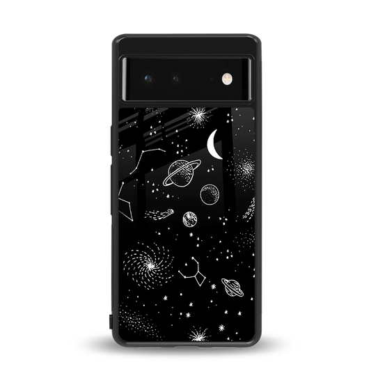 Cosmic Dreams back phone cover | glass case for google pixel 6a