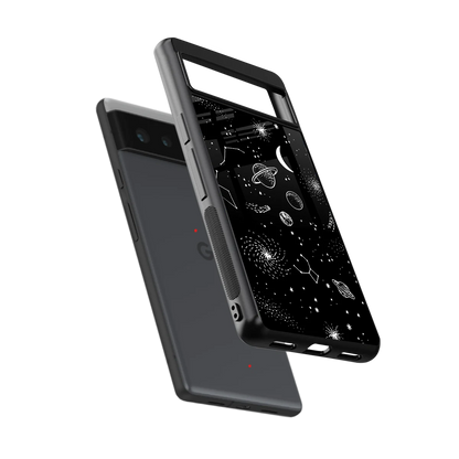 Cosmic Dreams sleek google pixel 6a cover with tempered glass back and TPU edges