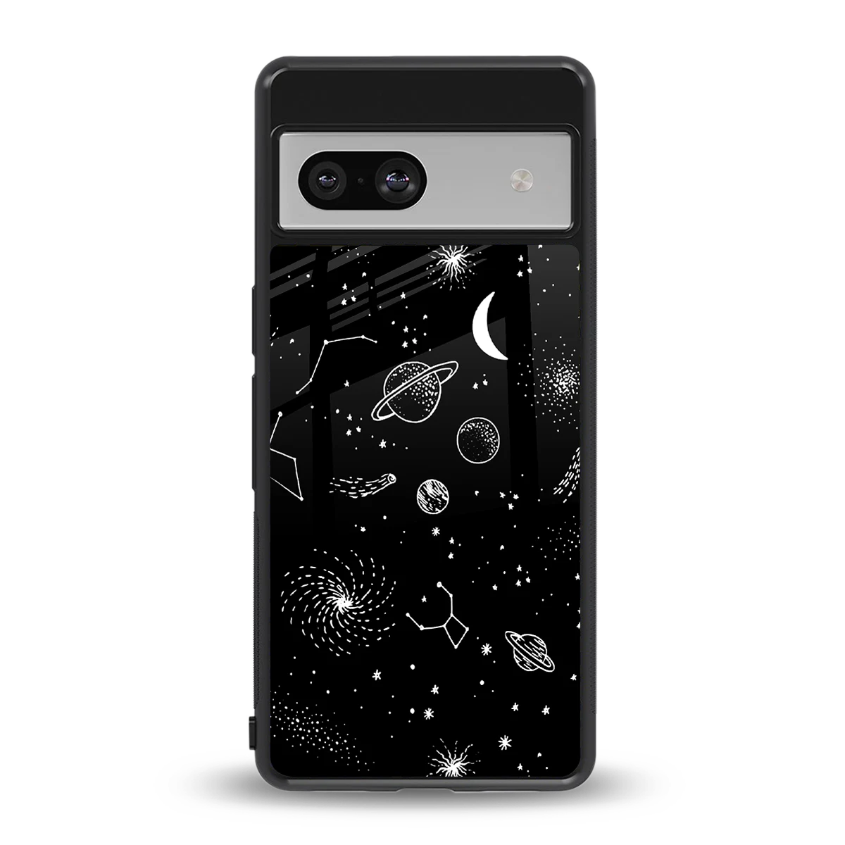 Cosmic Dreams back phone cover | glass case for google pixel 7a
