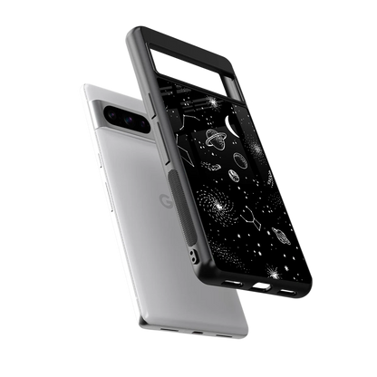 Cosmic Dreams sleek google pixel 8 pro cover with tempered glass back and TPU edges