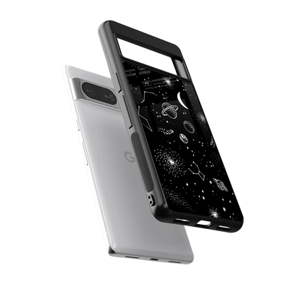 Cosmic Dreams sleek google pixel 8 cover with tempered glass back and TPU edges