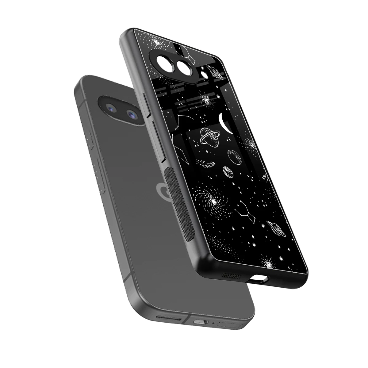 Cosmic Dreams sleek google pixel 10a cover with tempered glass back and TPU edges