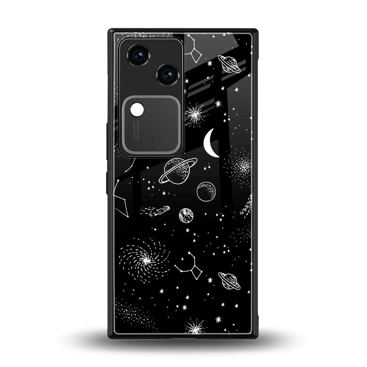 Cosmic Dreams back phone cover | glass case for vivo v30