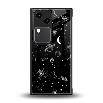 Cosmic Dreams back phone cover | glass case for vivo v30