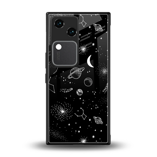 Cosmic Dreams back phone cover | glass case for vivo v30