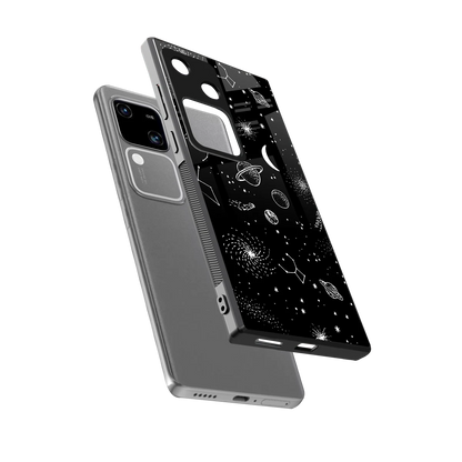 Cosmic Dreams sleek vivo v30 cover with tempered glass back and TPU edges