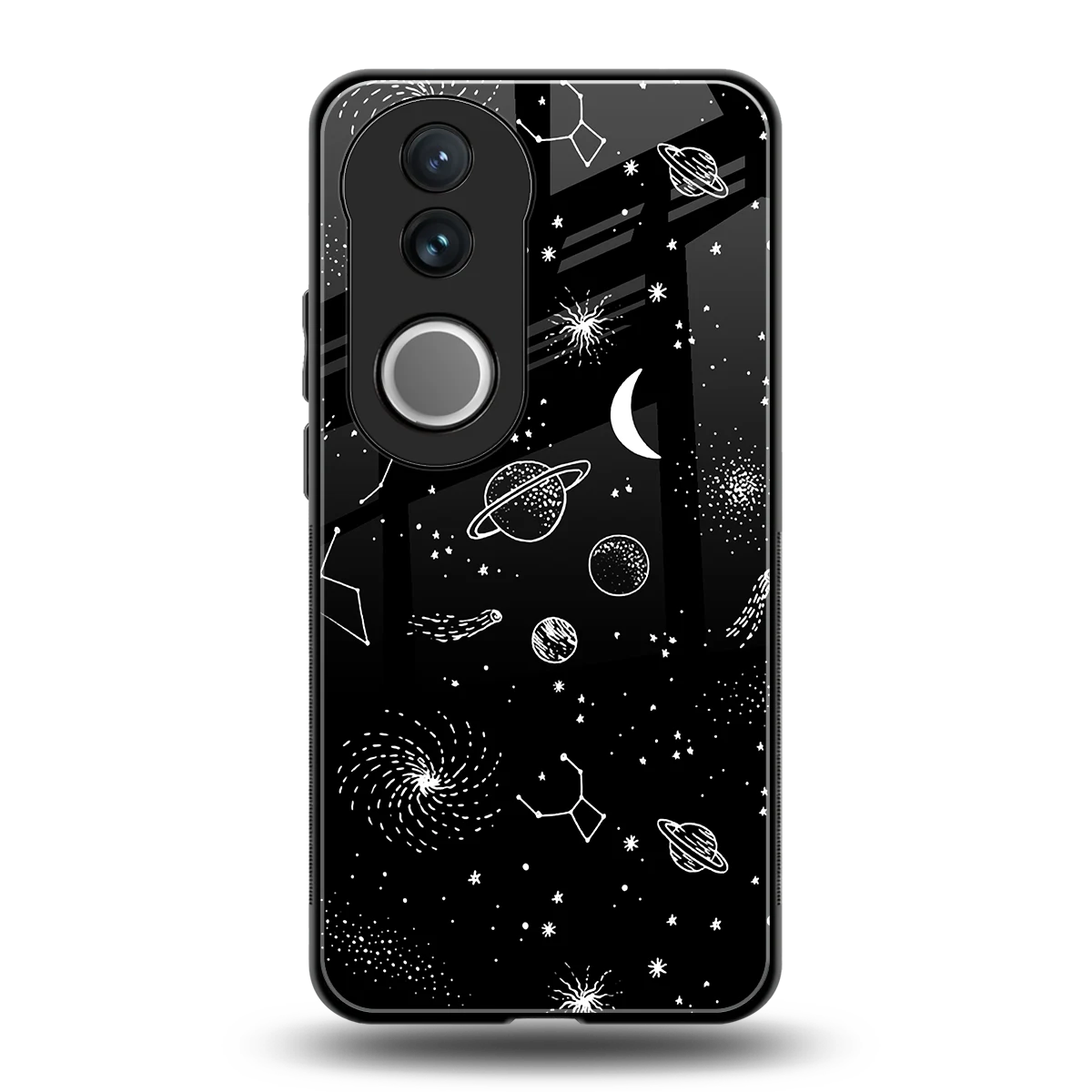 Cosmic Dreams back phone cover | glass case for vivo v50