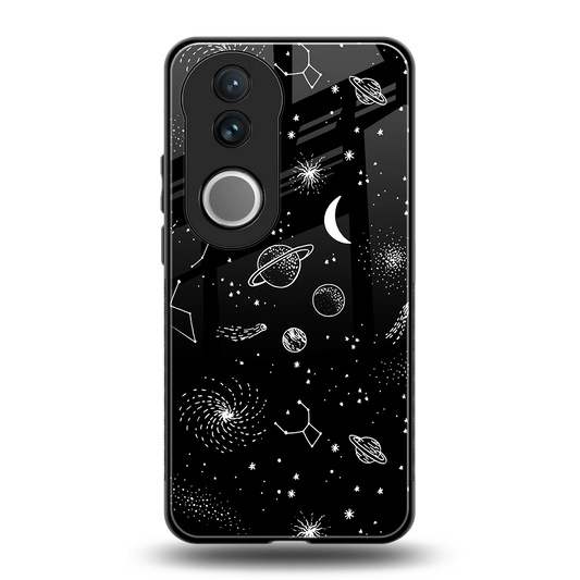 Cosmic Dreams back phone cover | glass case for vivo v50