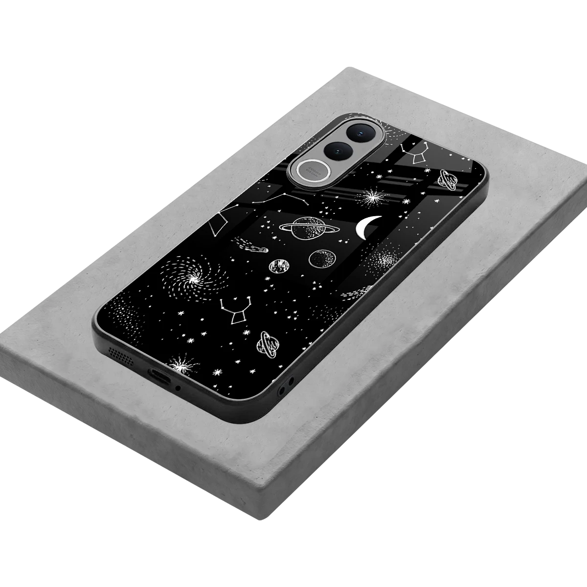 Cosmic Dreams stylish phone case for vivo v70 fe | glossy glass and slim fit