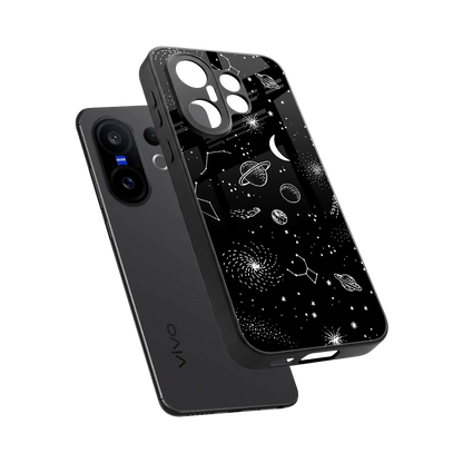 Cosmic Dreams sleek vivo x200 fe cover with tempered glass back and TPU edges