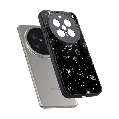Cosmic Dreams sleek vivo x200 pro cover with tempered glass back and TPU edges