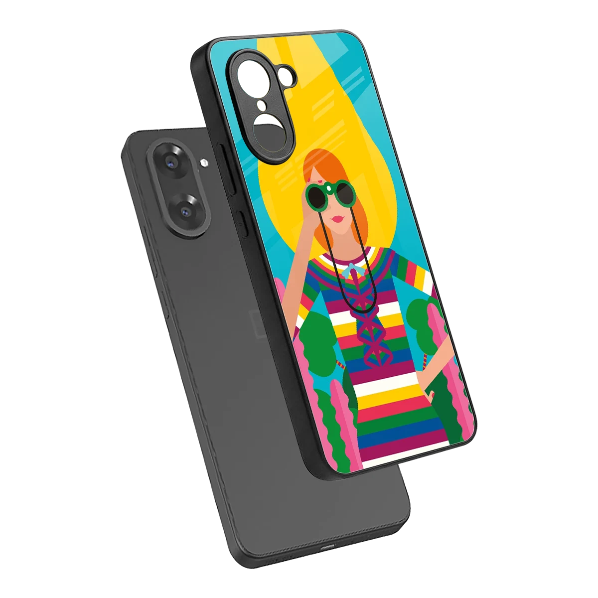 Cosmic Explorer sleek oneplus nord ce5 5g cover with tempered glass back and TPU edges
