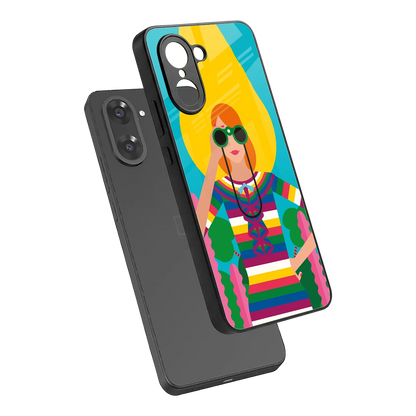 Cosmic Explorer sleek oneplus nord ce5 5g cover with tempered glass back and TPU edges