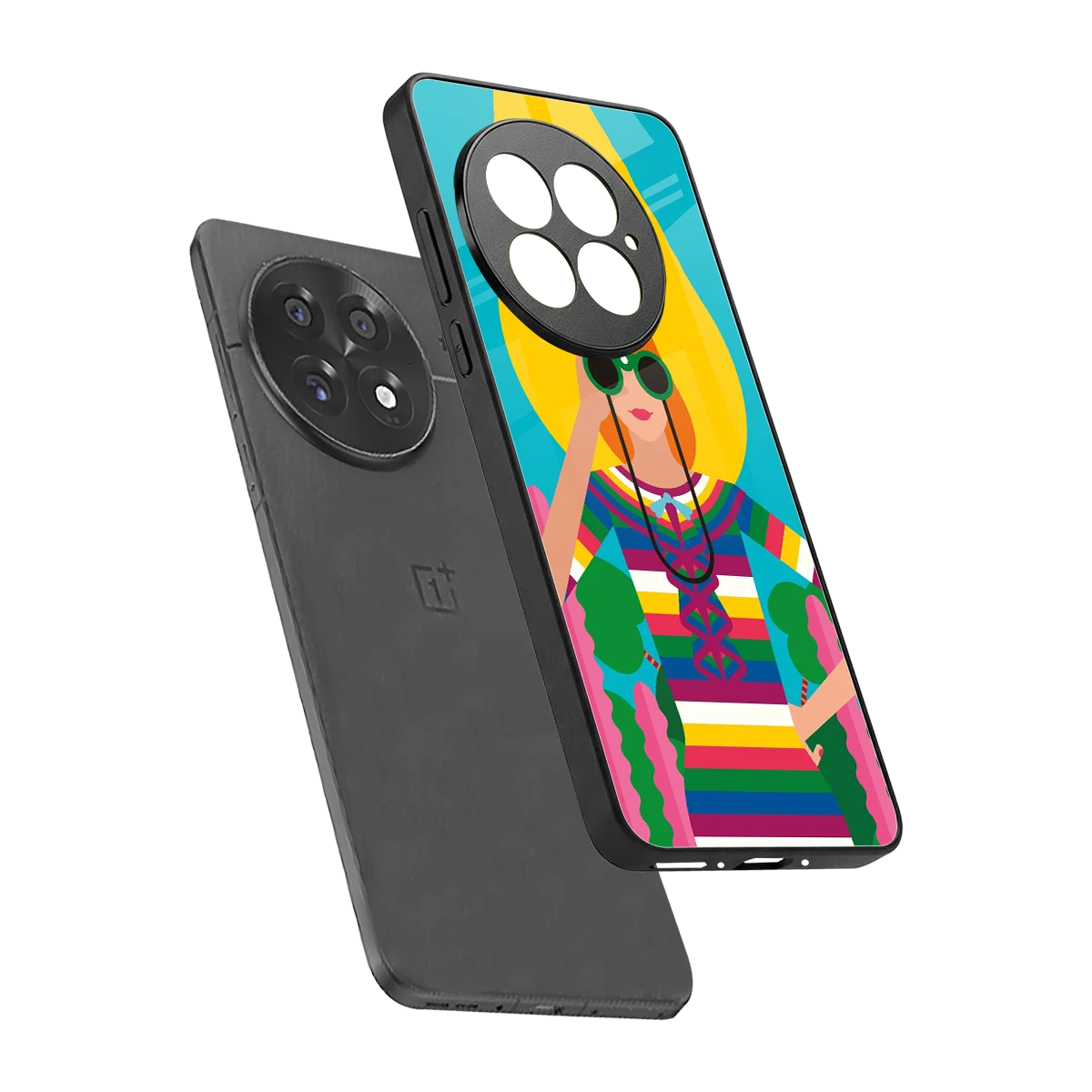 Cosmic Explorer sleek oneplus 13 cover with tempered glass back and TPU edges