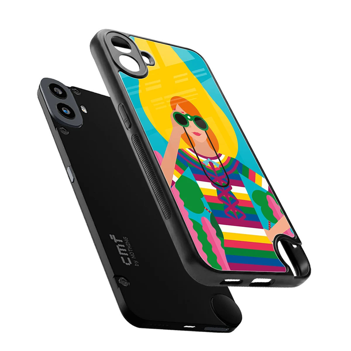 Cosmic Explorer sleek cmf nothing phone 1 cover with tempered glass back and TPU edges