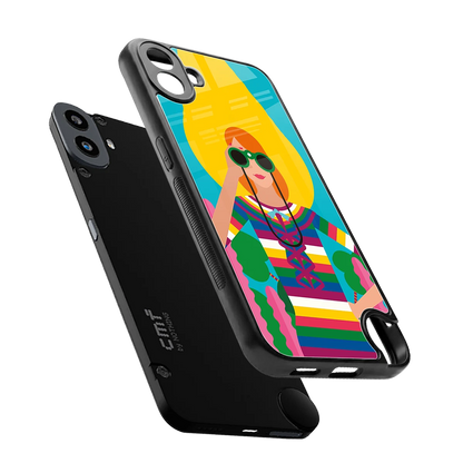 Cosmic Explorer sleek cmf nothing phone 1 cover with tempered glass back and TPU edges