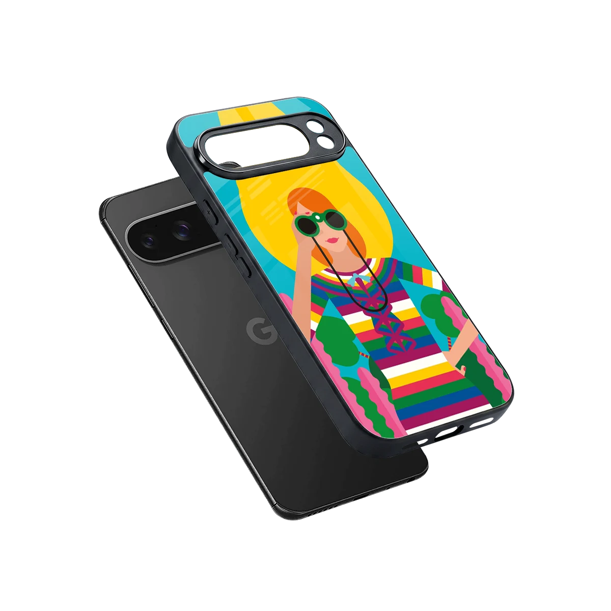 Cosmic Explorer sleek google pixel 10 pro xl cover with tempered glass back and TPU edges