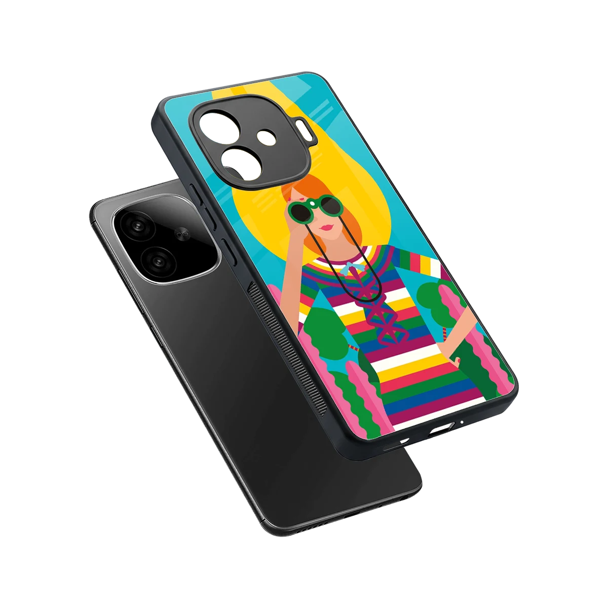 Cosmic Explorer sleek iqoo neo 10r 5g cover with tempered glass back and TPU edges