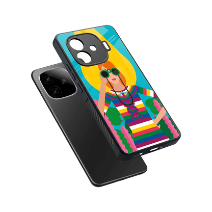 Cosmic Explorer sleek iqoo neo 10r 5g cover with tempered glass back and TPU edges