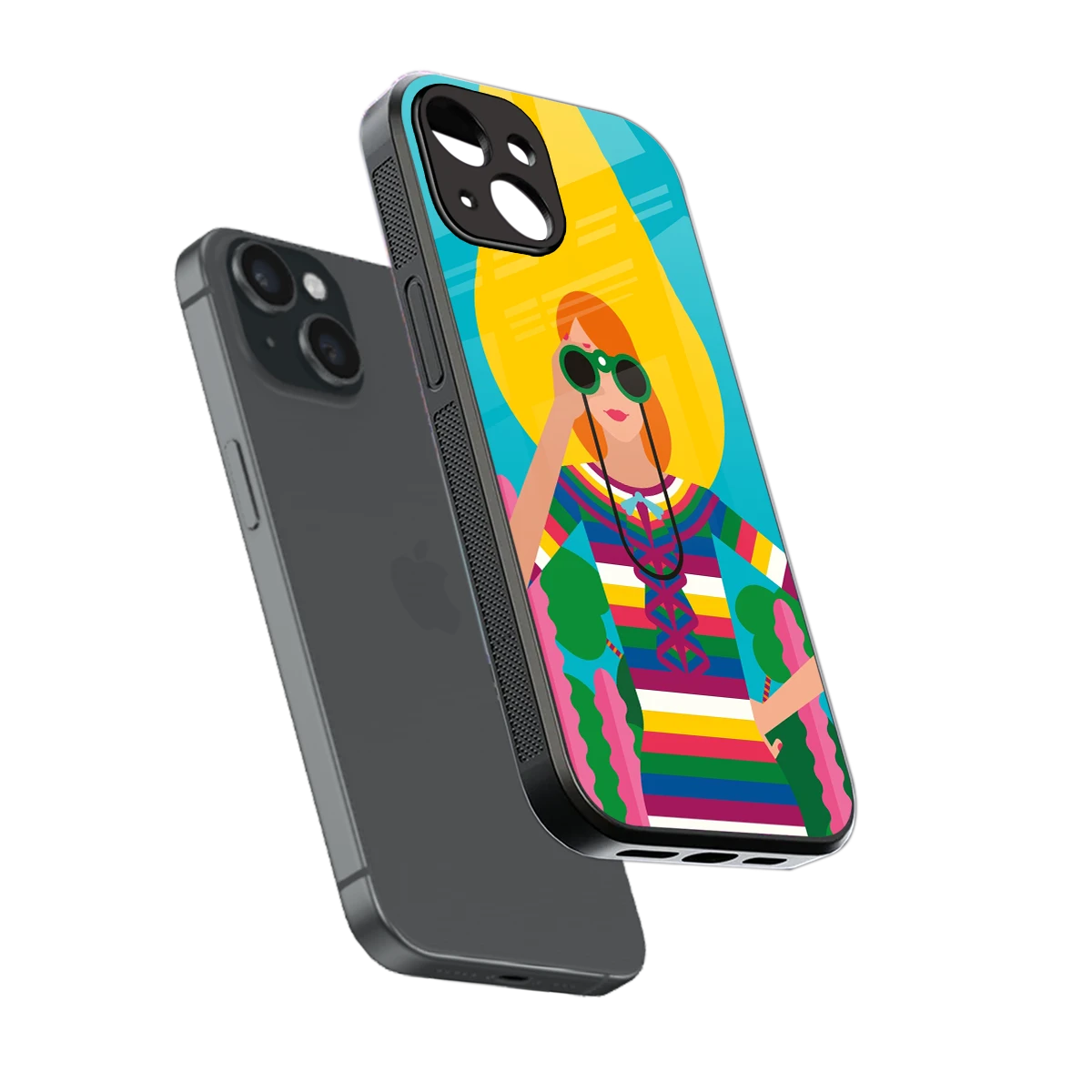 Cosmic Explorer sleek iphone 13 cover with tempered glass back and TPU edges