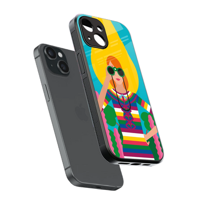 Cosmic Explorer sleek iphone 13 cover with tempered glass back and TPU edges