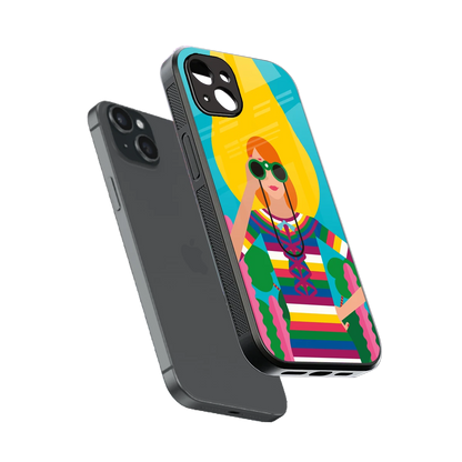 Cosmic Explorer sleek iphone 14 plus cover with tempered glass back and TPU edges