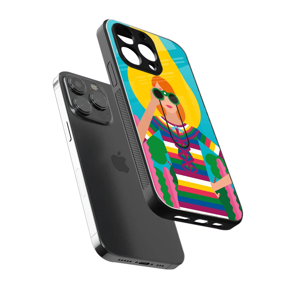 Cosmic Explorer sleek iphone 15 pro cover with tempered glass back and TPU edges