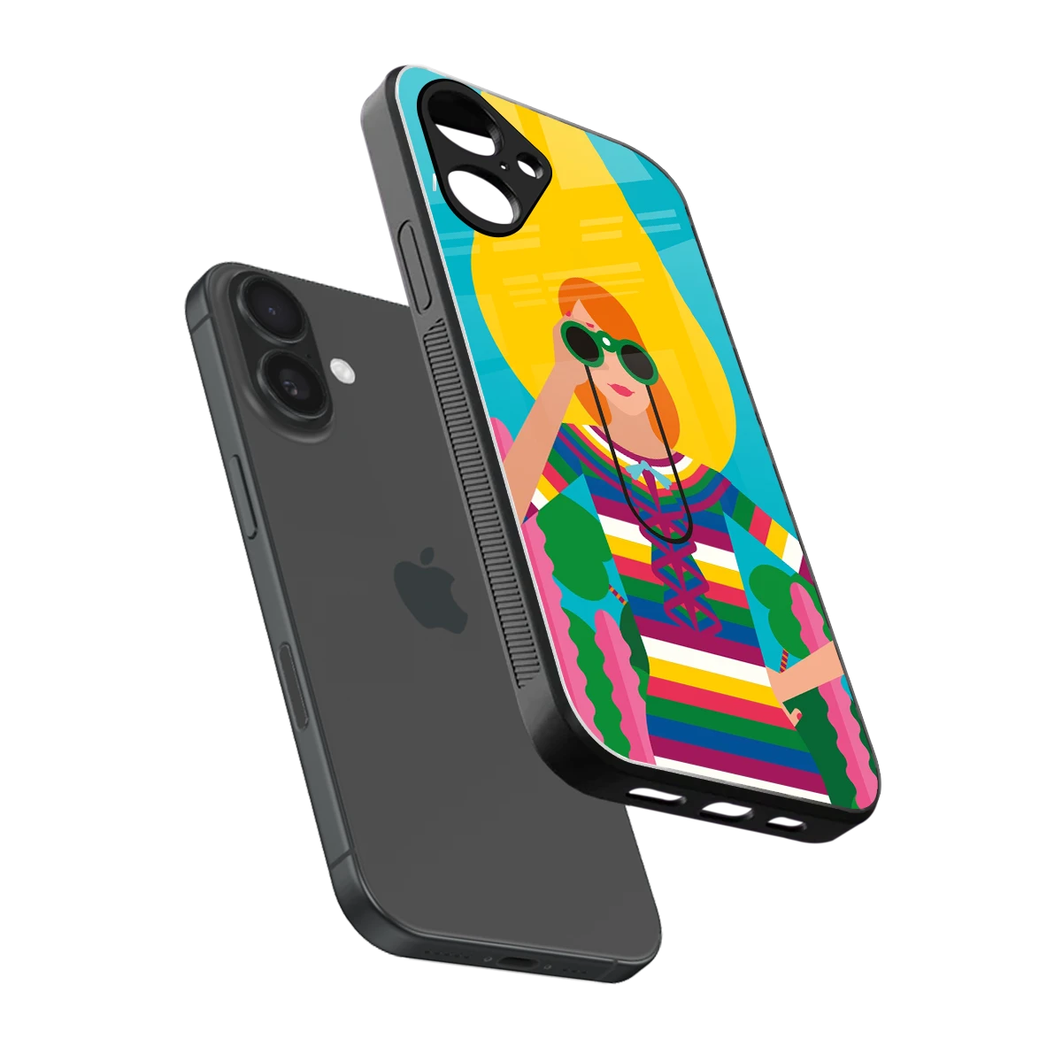Cosmic Explorer sleek iPhone 16 cover with tempered glass back and TPU edges