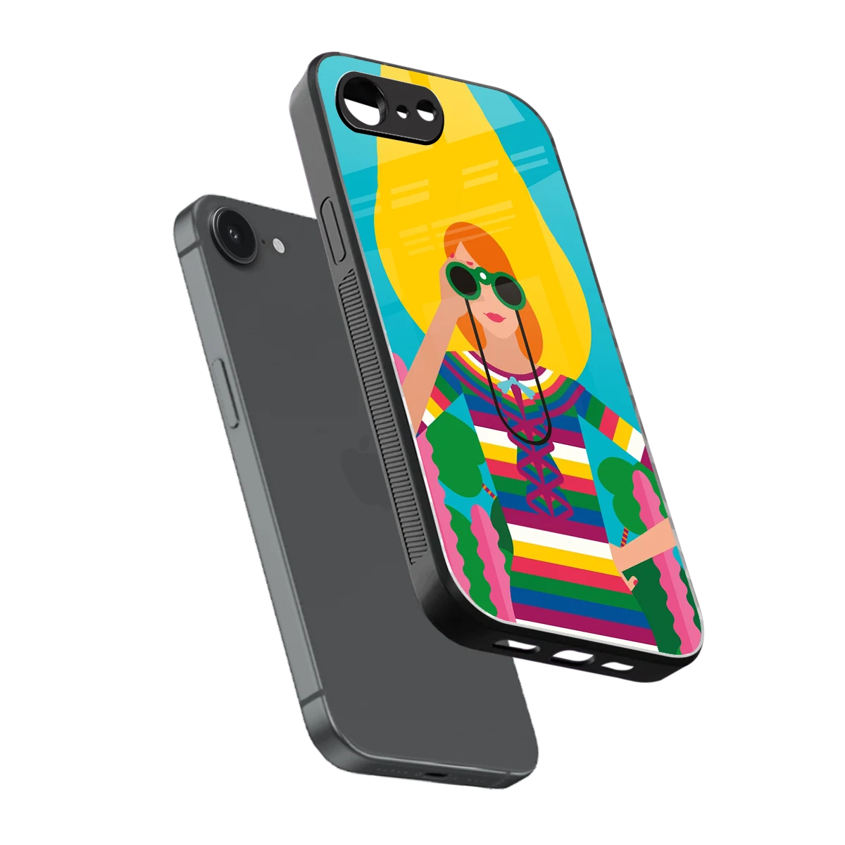 Cosmic Explorer sleek iphone 16e cover with tempered glass back and TPU edges