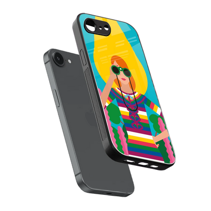 Cosmic Explorer sleek iphone 16e cover with tempered glass back and TPU edges