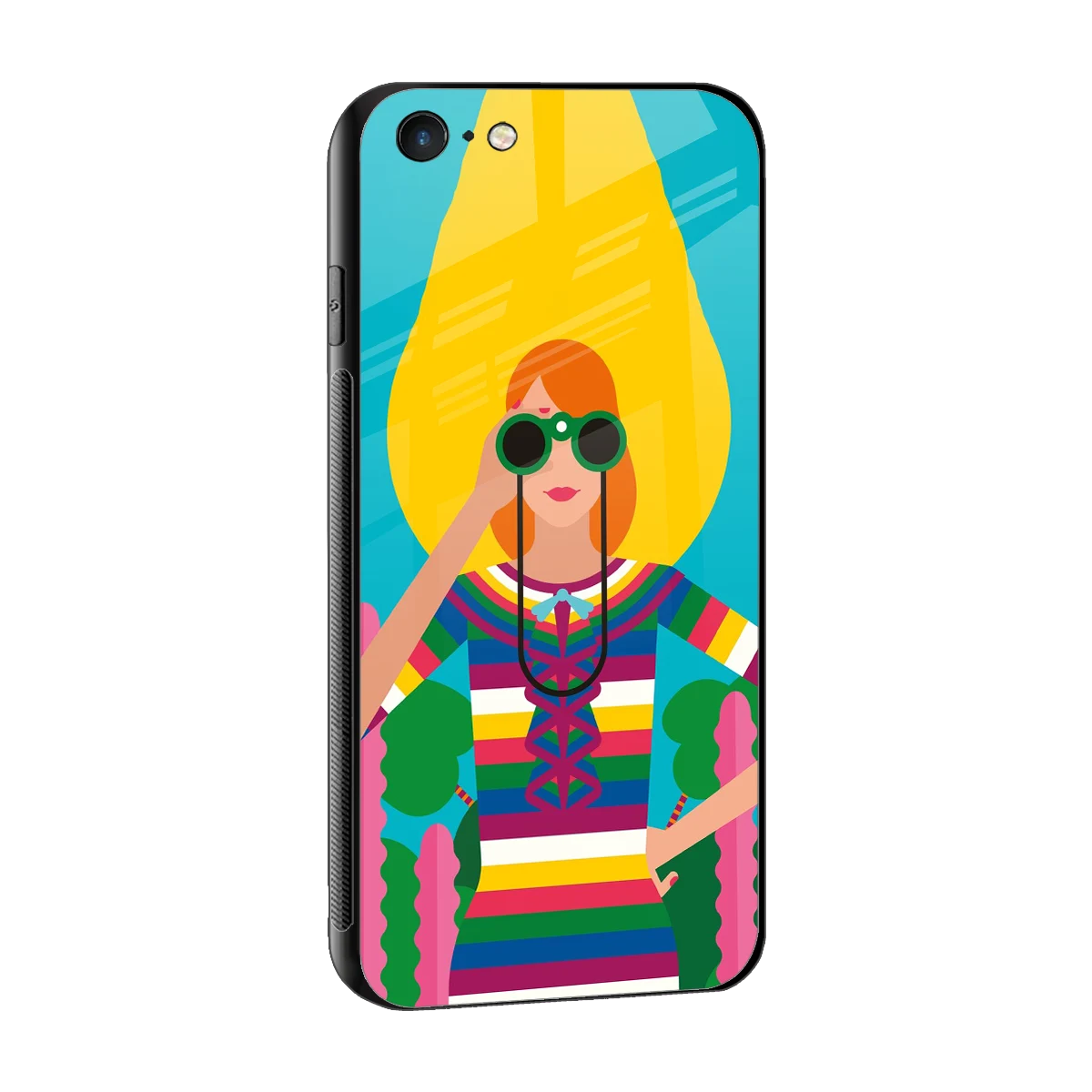 Cosmic Explorer sleek iphone 6s plus cover with tempered glass back and TPU edges