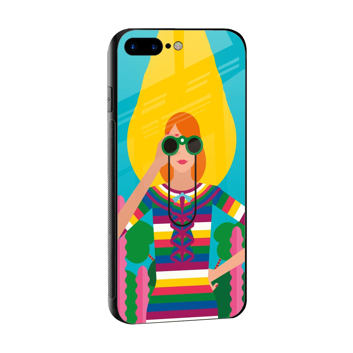 Cosmic Explorer sleek iphone 8 plus cover with tempered glass back and TPU edges