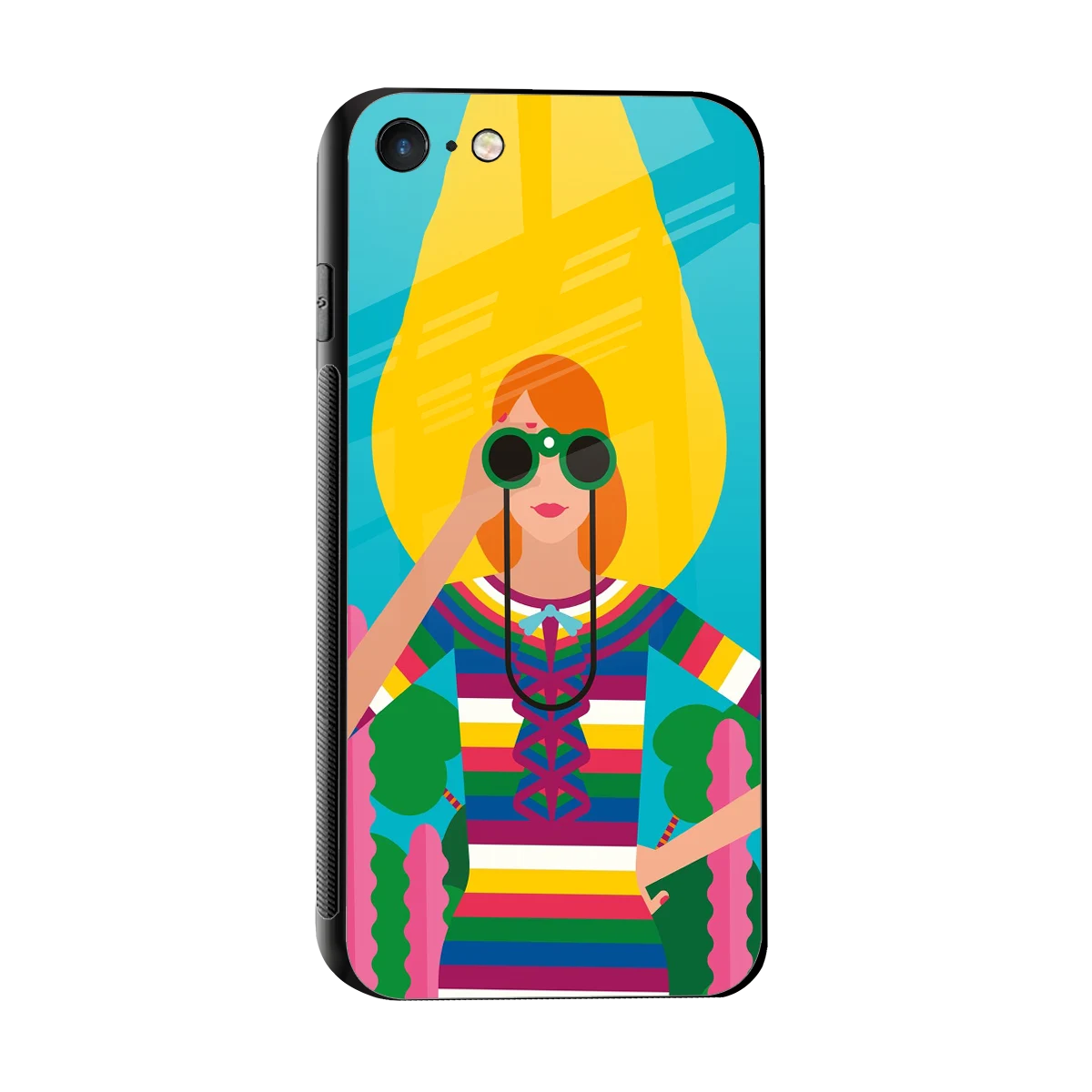 Cosmic Explorer sleek iphone 7 cover with tempered glass back and TPU edges