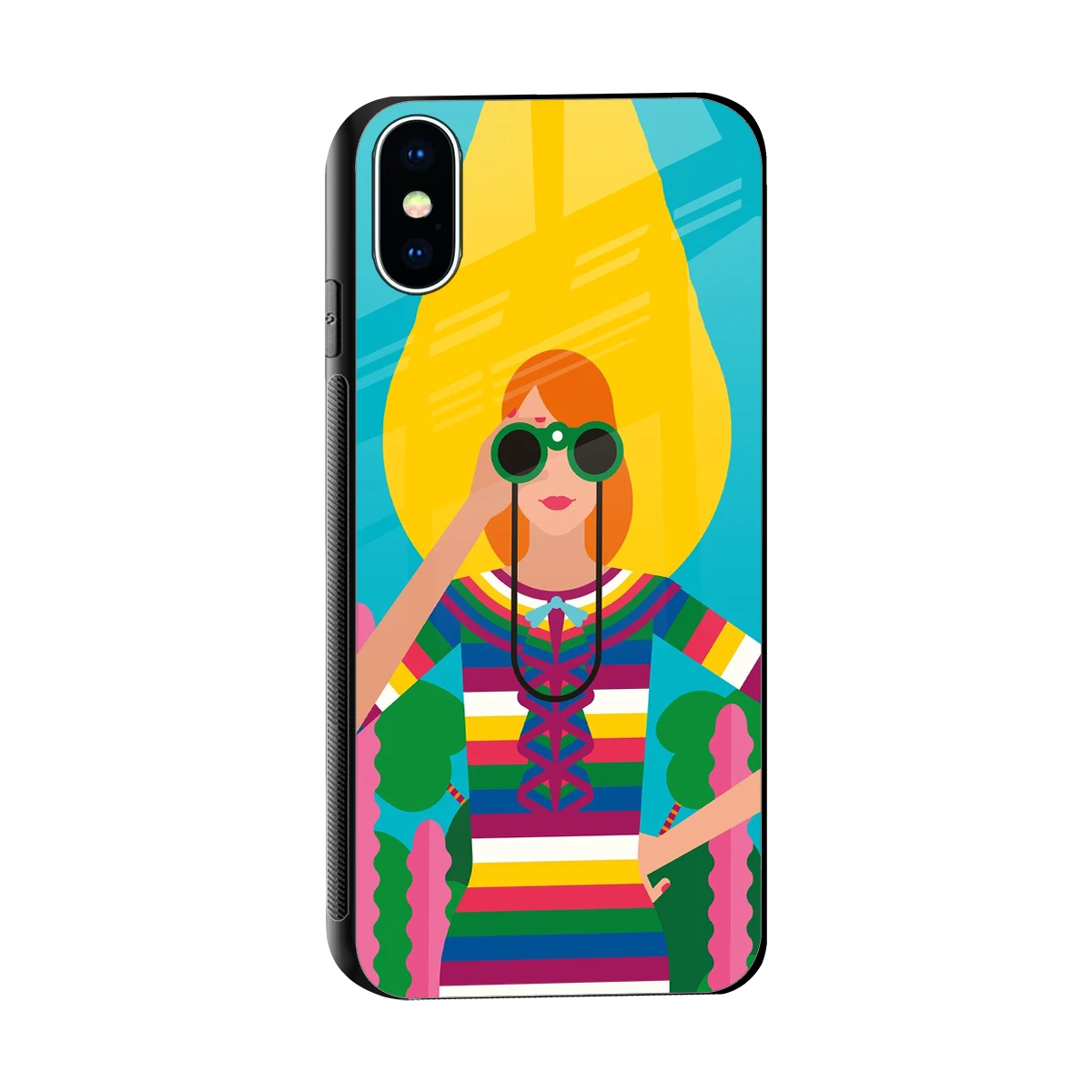 Cosmic Explorer sleek iphone xs cover with tempered glass back and TPU edges