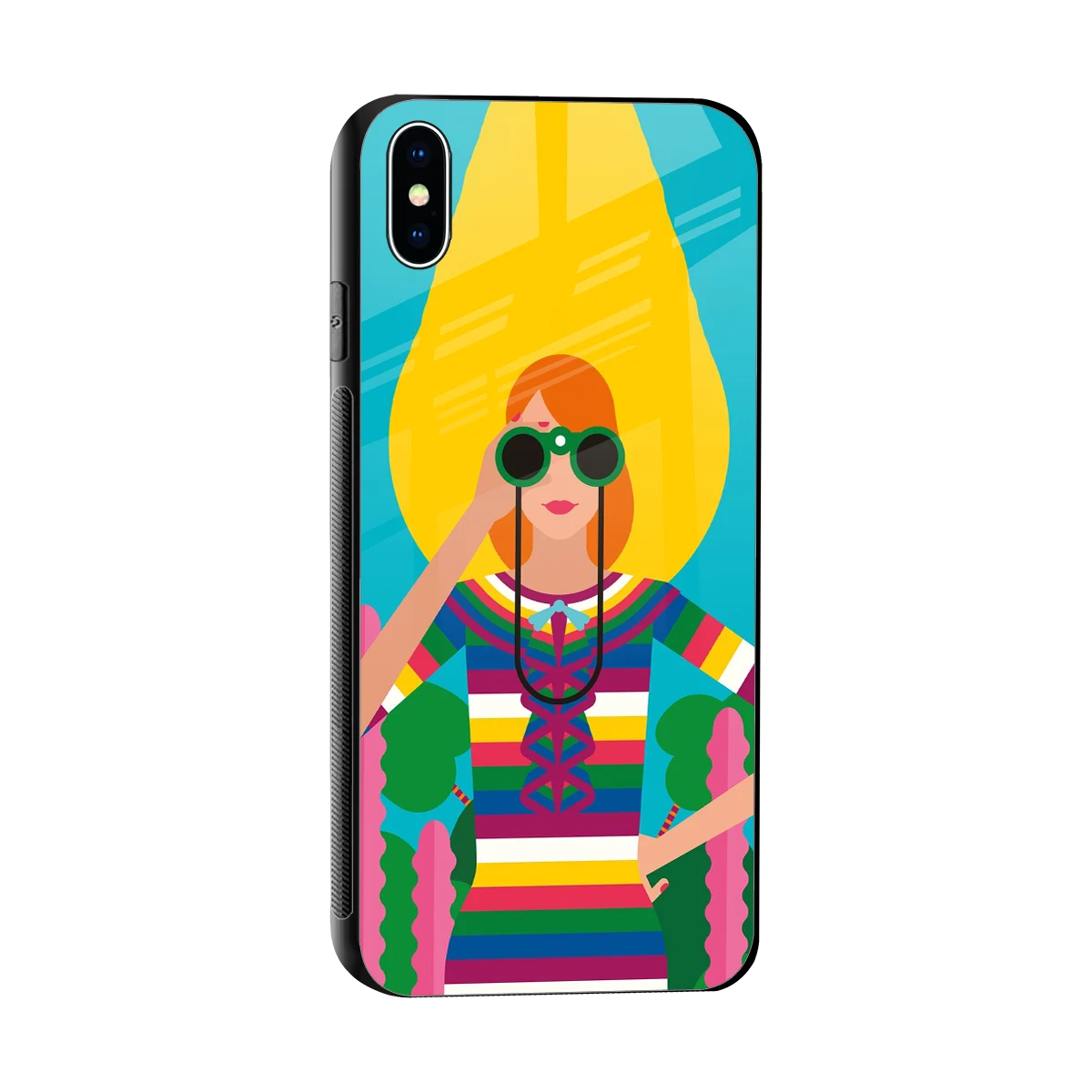 Cosmic Explorer sleek iphone xs max cover with tempered glass back and TPU edges