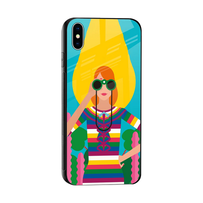 Cosmic Explorer sleek iphone xs max cover with tempered glass back and TPU edges