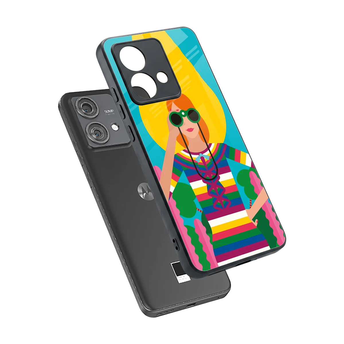 Cosmic Explorer sleek motorola edge 40 neo 5g cover with tempered glass back and TPU edges