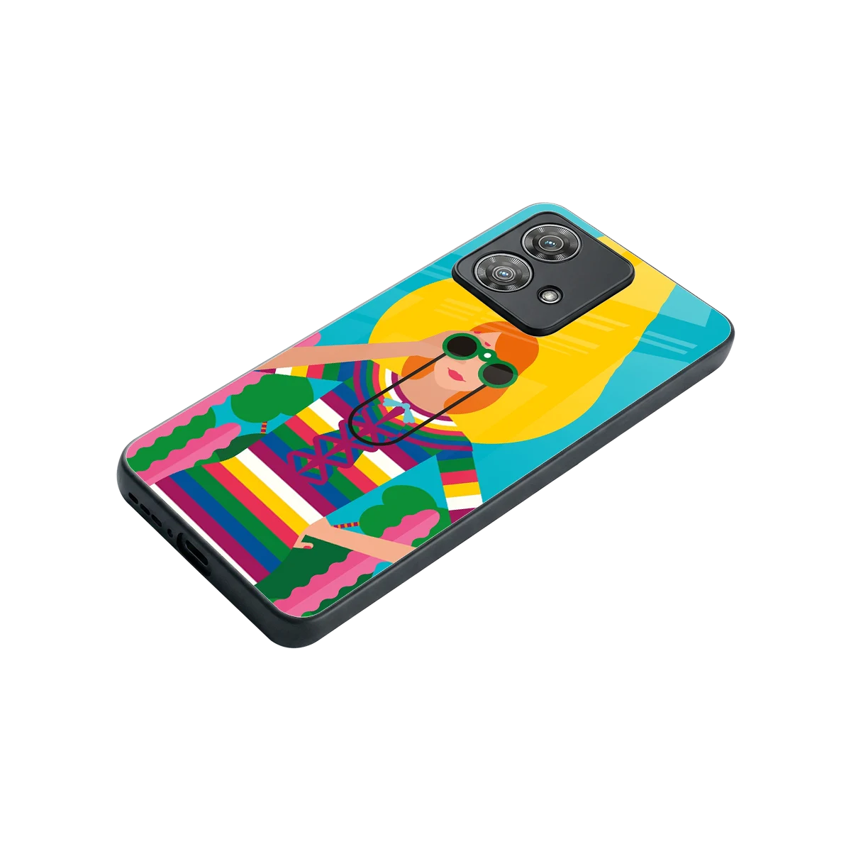 Cosmic Explorer stylish phone case for motorola edge 40 neo 5g | glossy glass and slim fit