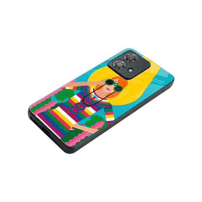 Cosmic Explorer stylish phone case for motorola edge 40 neo 5g | glossy glass and slim fit