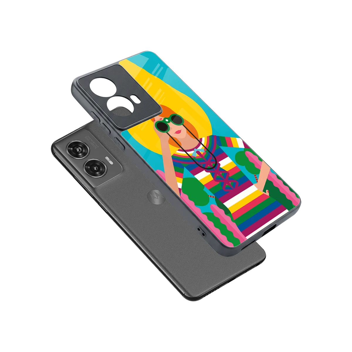 Cosmic Explorer sleek motorola edge 50 fusion cover with tempered glass back and TPU edges