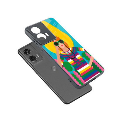 Cosmic Explorer sleek motorola edge 50 fusion cover with tempered glass back and TPU edges