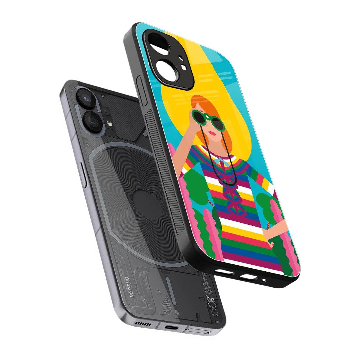 Cosmic Explorer sleek nothing phone 1 cover with tempered glass back and TPU edges