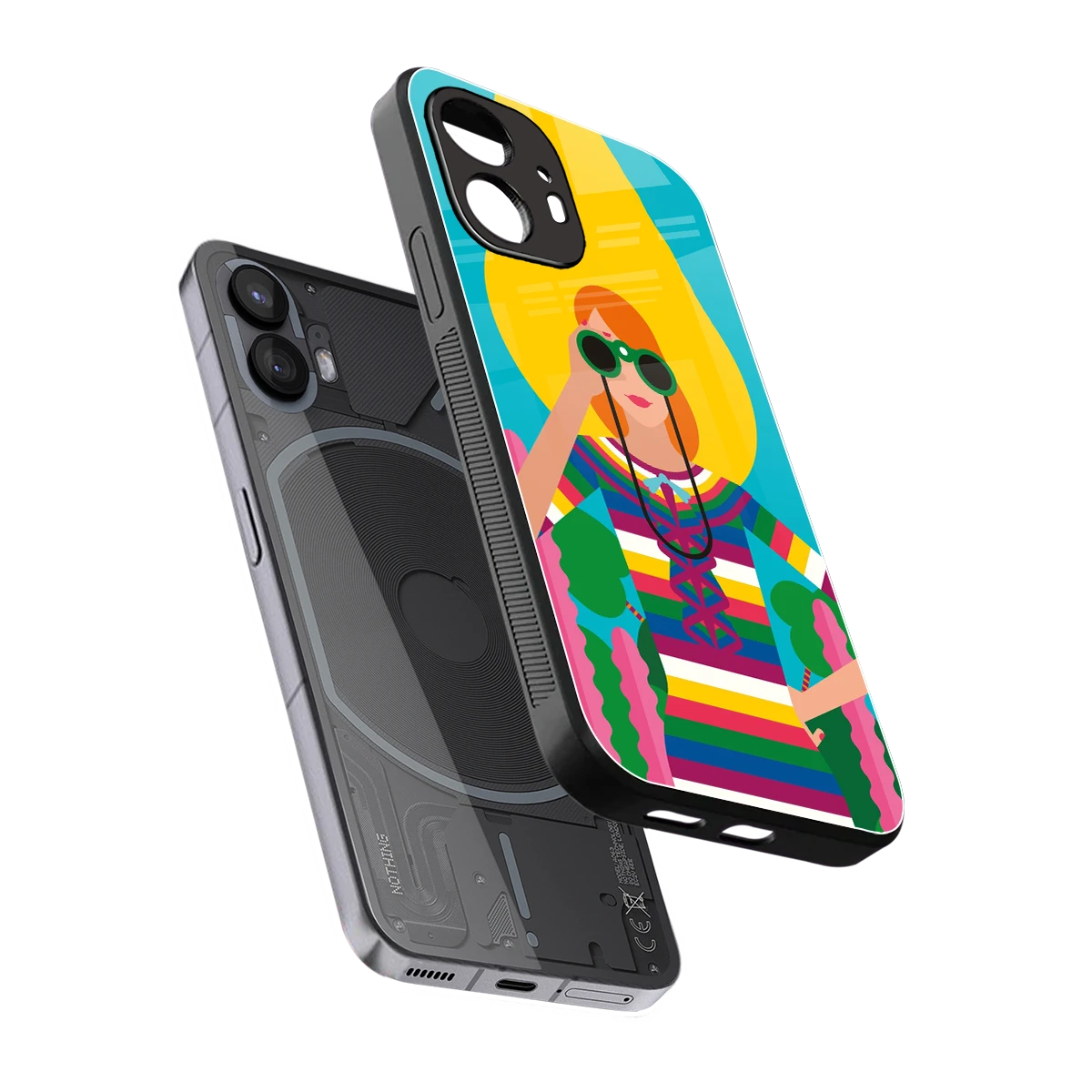 Cosmic Explorer sleek nothing phone 2 cover with tempered glass back and TPU edges