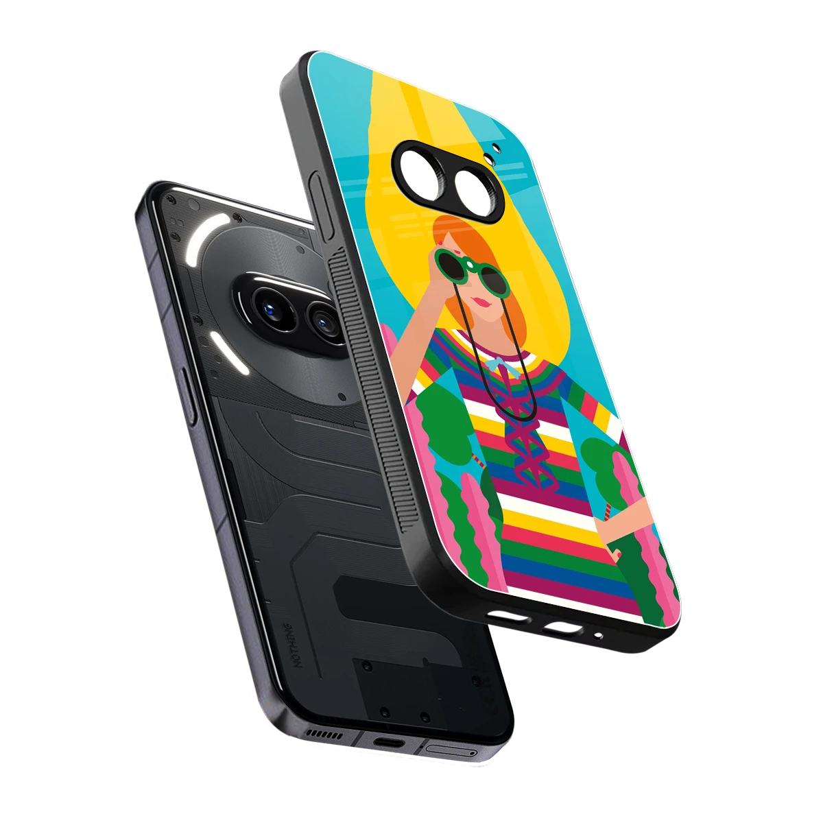 Cosmic Explorer sleek nothing phone 2a cover with tempered glass back and TPU edges