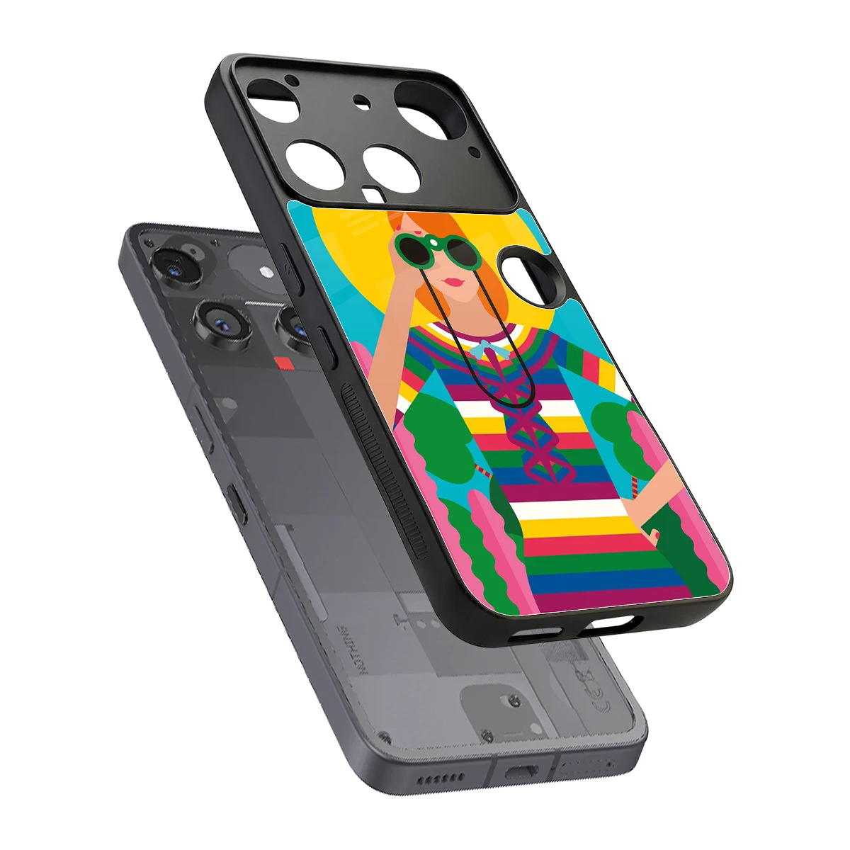 Cosmic Explorer sleek nothing phone 3 cover with tempered glass back and TPU edges